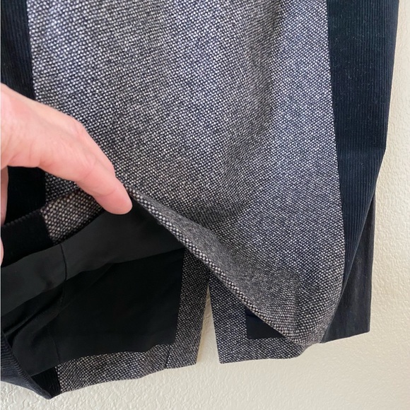 Gucci Vintage Knee Length Color-block Lined Black Grey Wool Pencil Skirt Size 6 - Picture 4 of 9